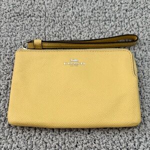 Coach Mustard Yellow Wristlet Clutch